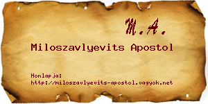 Miloszavlyevits Apostol névjegykártya